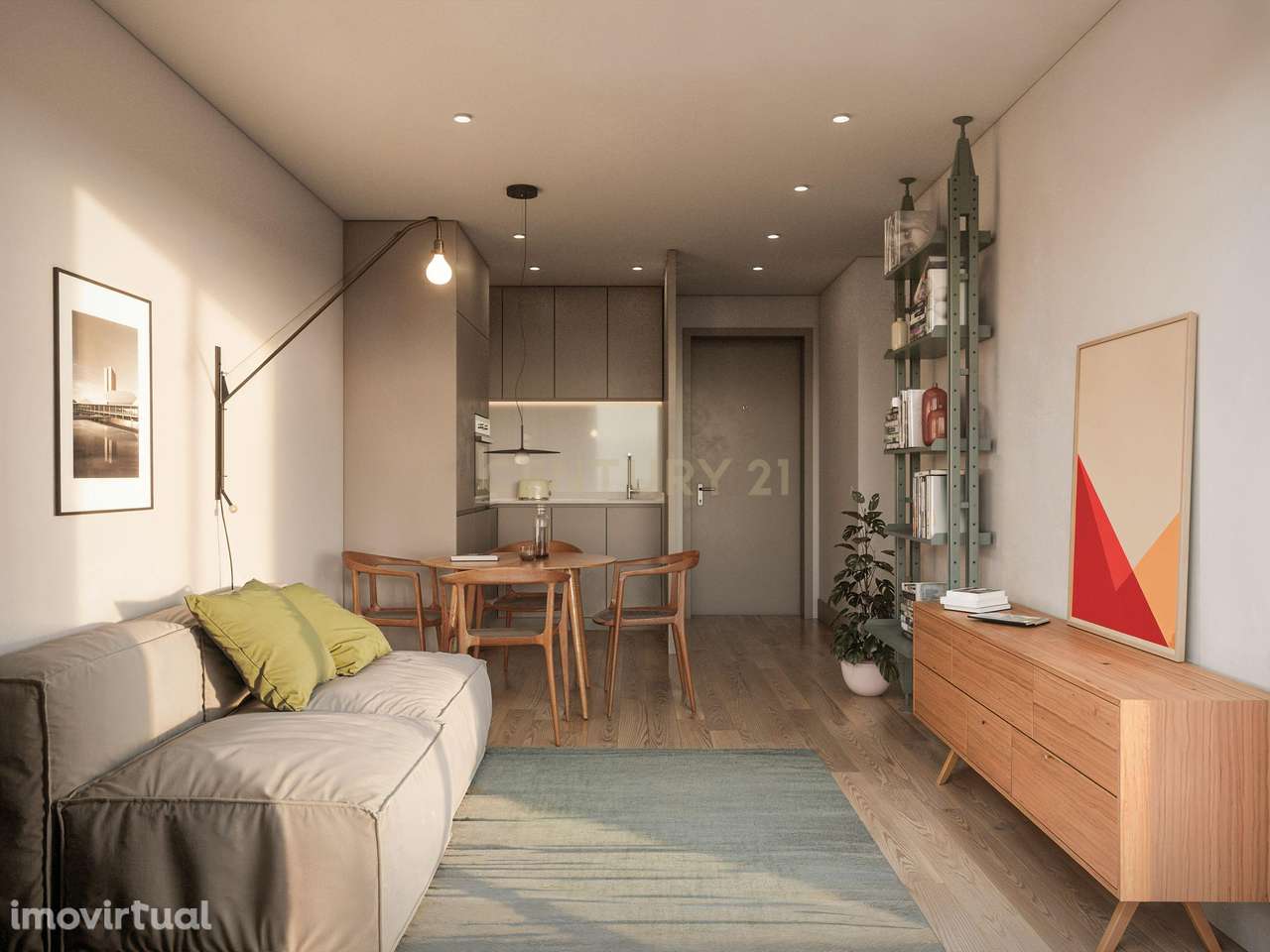 Gião Park – T1 NOVO com elevador, varanda, garagem e arrumos - Grande imagem: 2/14