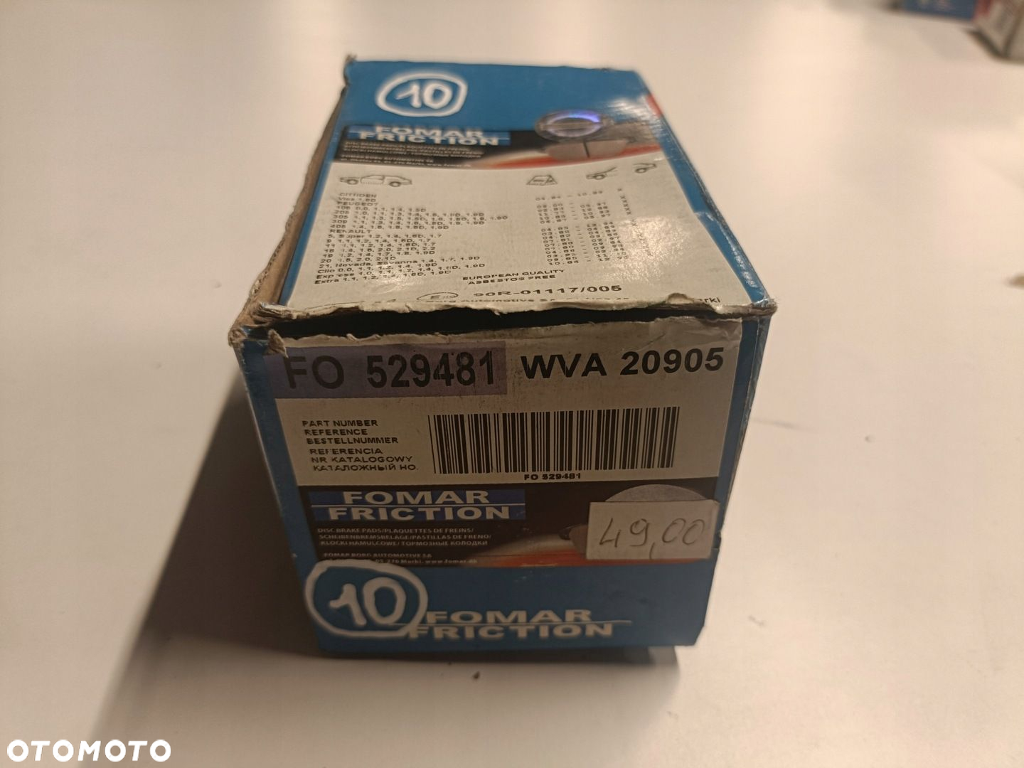 Peugeot 106 Renault 19 Clio I PRZEDNIE KLOCKI HAMULCOWE przód 529481 - 2