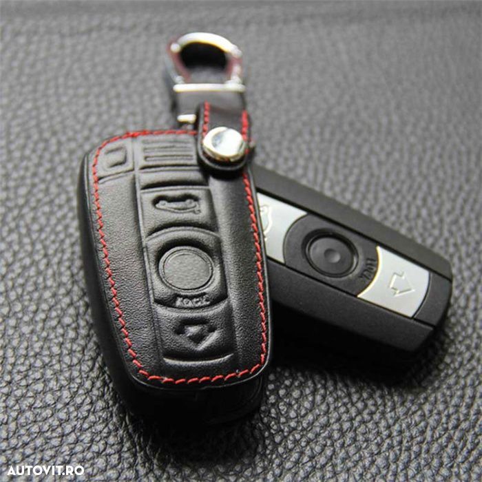 Husa BMW piele pentru cheie seria 1,3,5,6,7, E90 E92 E93 SMART - 1