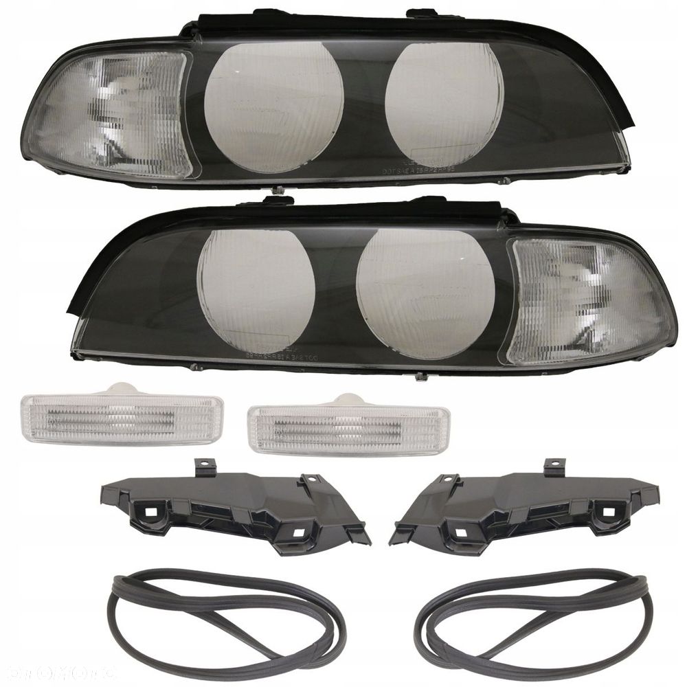 Reflektor Szkła Klosze Migacze kpl Tuning White Bmw 5 e39 1996-2000 - 1