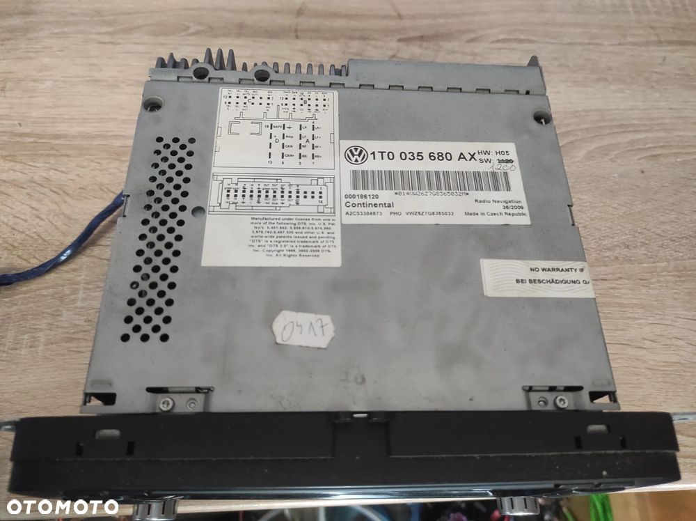 RADIO ODTWARZACZ NAWIGACJA VW RNS 510 2 DIN 1T035680AX VW PASSAT B6 B7 CC SIROCCO GOLF 5 6 POLO 5 JETTA TIGUAN TOURAN CADDY EOS TRANSPORTER T5 T6 ROZKODOWANE WYSYŁKA !!!!! - 8