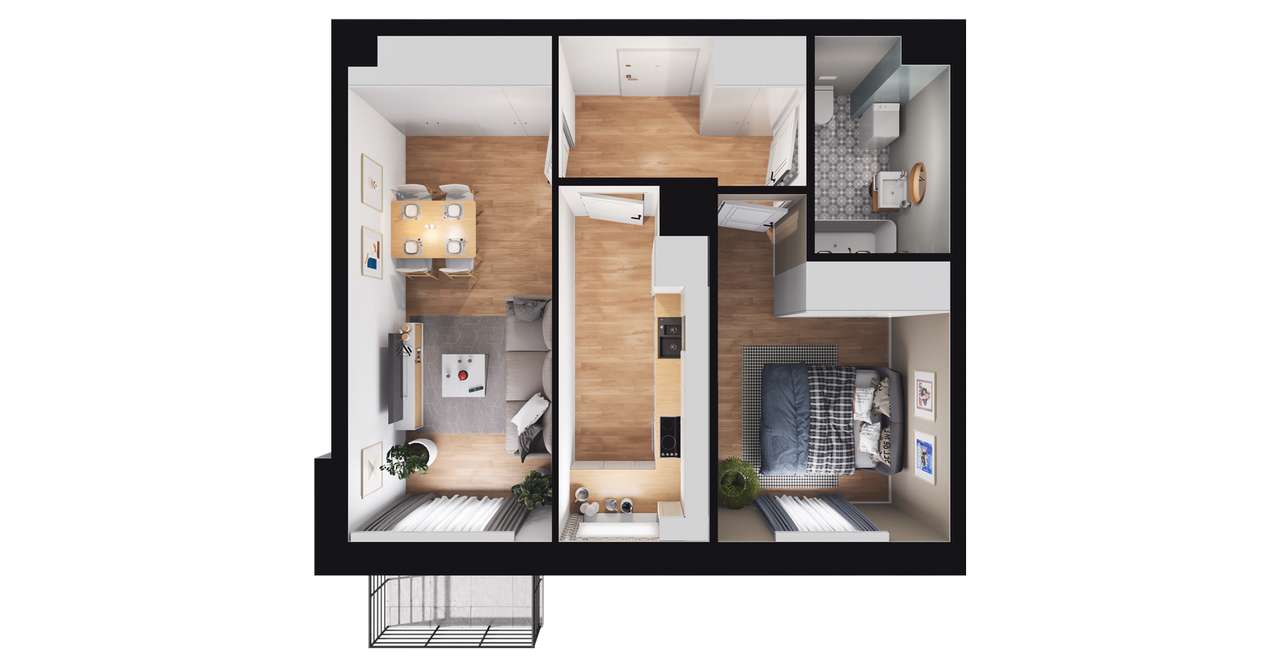 2-pokojowe mieszkanie 40m2 + balkon Bez Prowizji - Pełny obrazek: 3/7