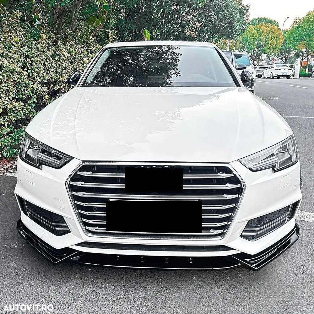 Lip Prelungire Extensie Bara Fata Audi A4 B9 Sline 17-19, Negru Lucios - 6