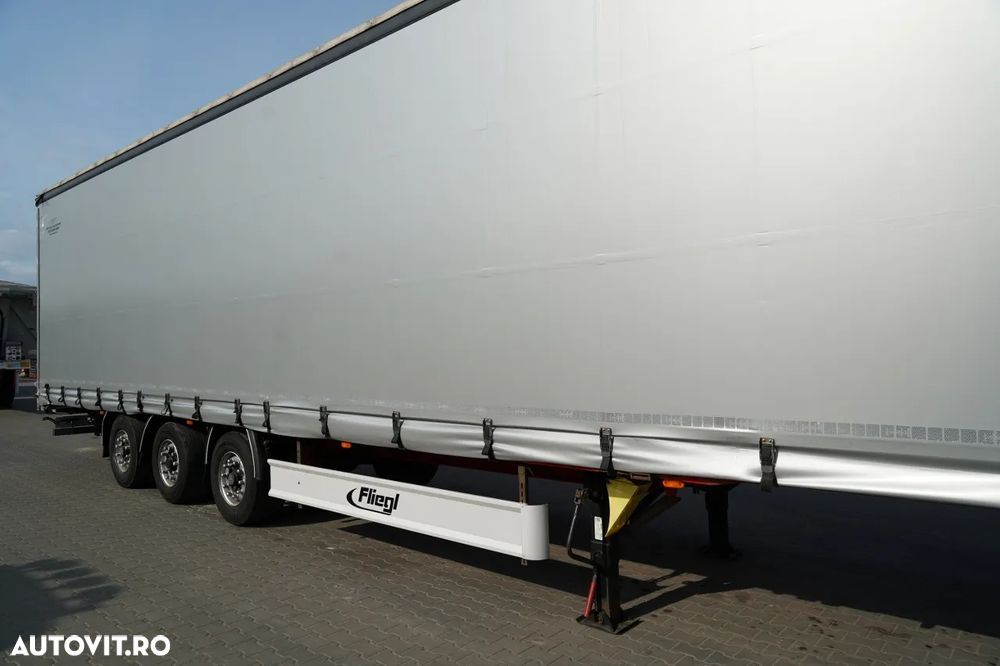 Fliegl MEGA CORTINĂ / REMORCA DIN OȚEL - 7 M / ACOPERIȘ CULISANT / PLATĂ JOSĂ - 9