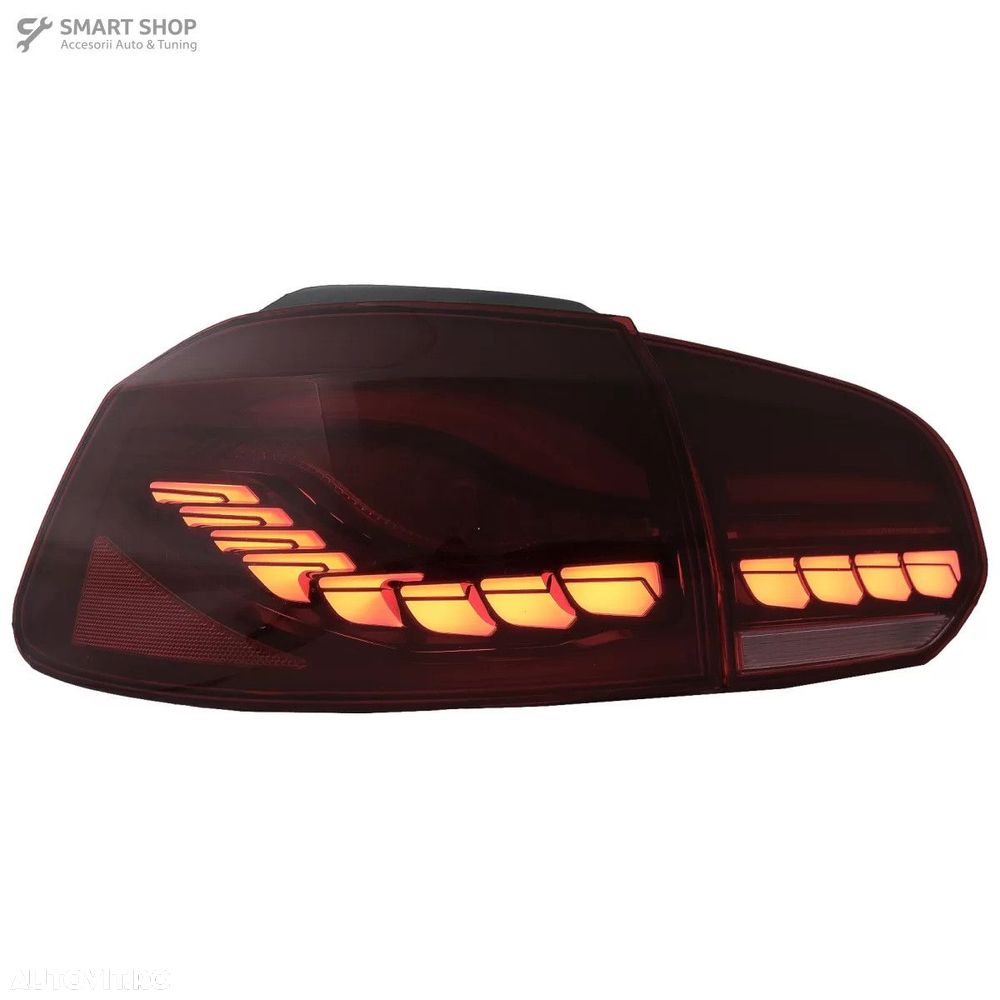 Stopuri Full LED VW Golf 6 VI (2008-2013) Rosu Fumuriu cu Semnal Dinam - 2