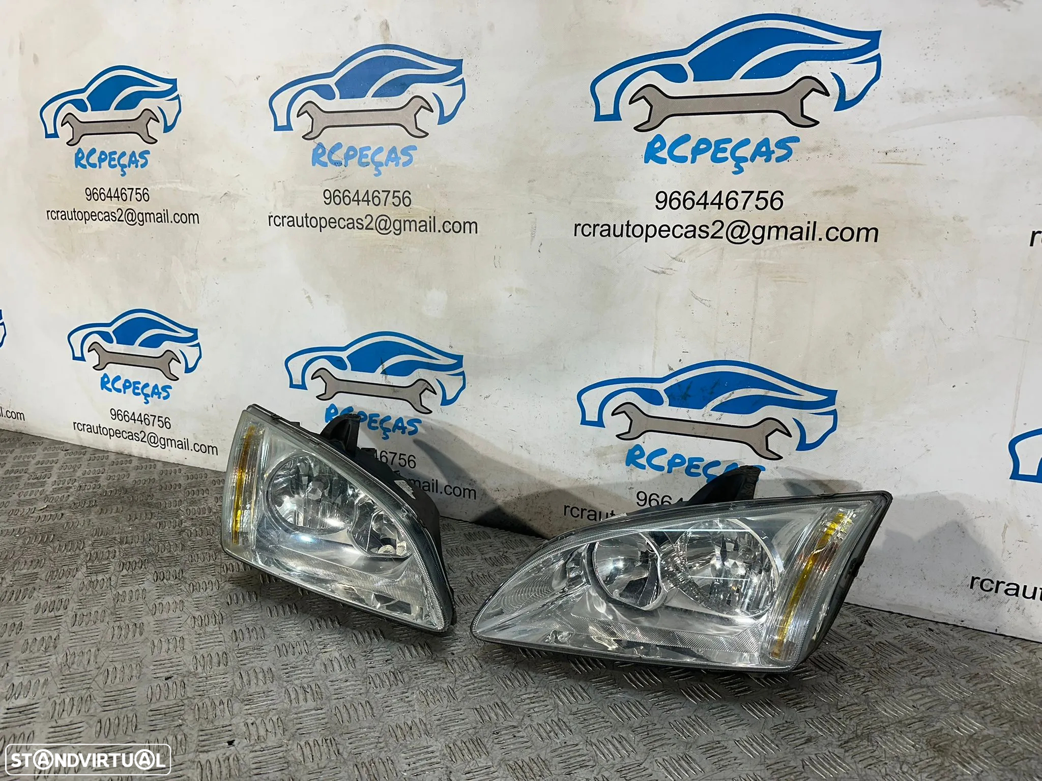 .Conjunto Otica Farois Frente Frontal Esquerda Direita Ford Focus 2 Mk2 Fase 1 4M51-13099-BD 4M51-13W030-BE 2004 – 2007 - 3