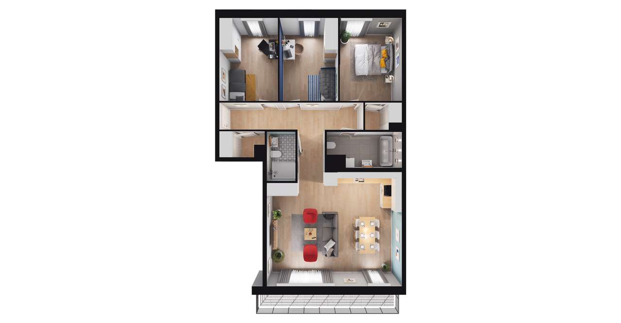 4-pokojowe mieszkanie 87m2 + balkon Bez Prowizji - Pełny obrazek: 2/23