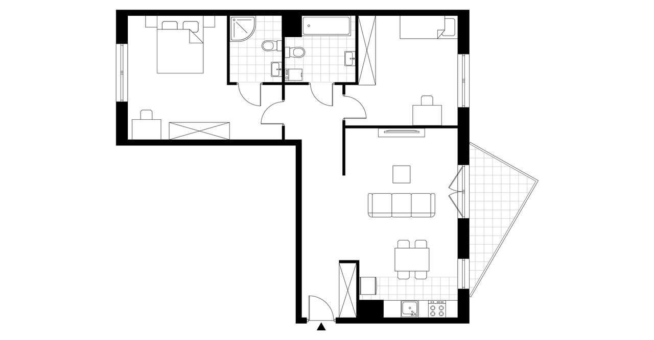 3-pokojowe mieszkanie 76m2 + balkon Bezpośrednio - Pełny obrazek: 4/12