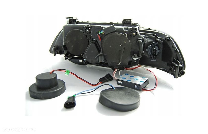 LAMPY REFLEKTORY DO BMW E39 OD 1995 DO 2000 Roku BIAŁE RINGI CCFL H7 GRATIS - 3