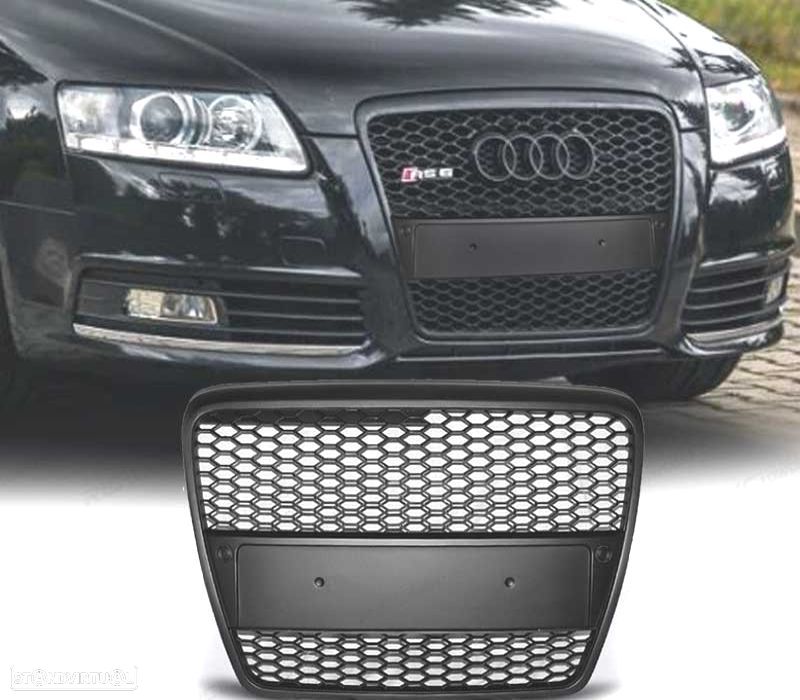 GRELHA FRONTAL AUDI A6 4F 04-08 LOOK RS6 PRETO - 1