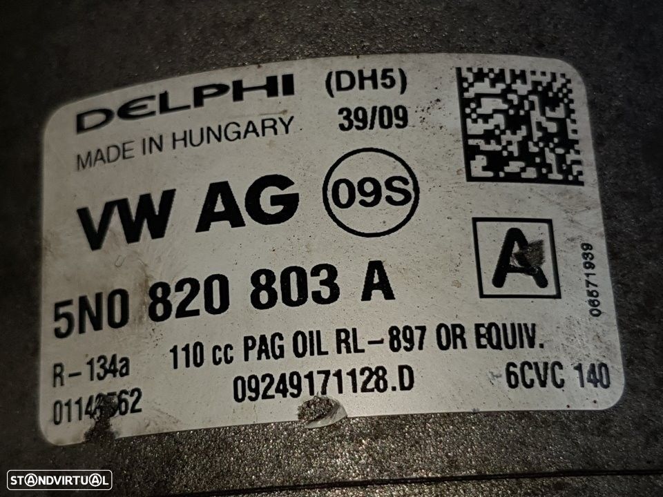 COMPRESSOR AR CONDICIONADO VOLKSWAGEN GOLF VI 2010 -5N0820803A - 1