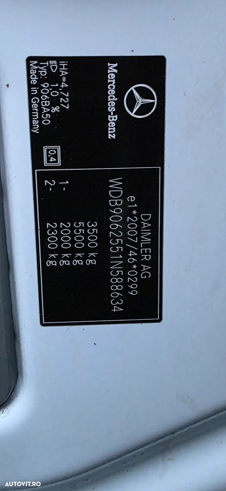 Mercedes-Benz SPRINTER 513 CDI, 130cp, lada 3.6m, roti duble spate, cat B, 3,5t, original, 321.976 km,  Belgia, 05/2014,   factura, SEAP,  fInantare Pj, rate PF - 9