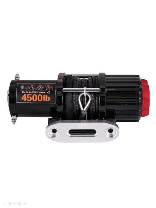 Troliu electric EMD Winch 4500lbs (2041kg), 12V, cablu sintetic 12m, raport 166:1 - 4