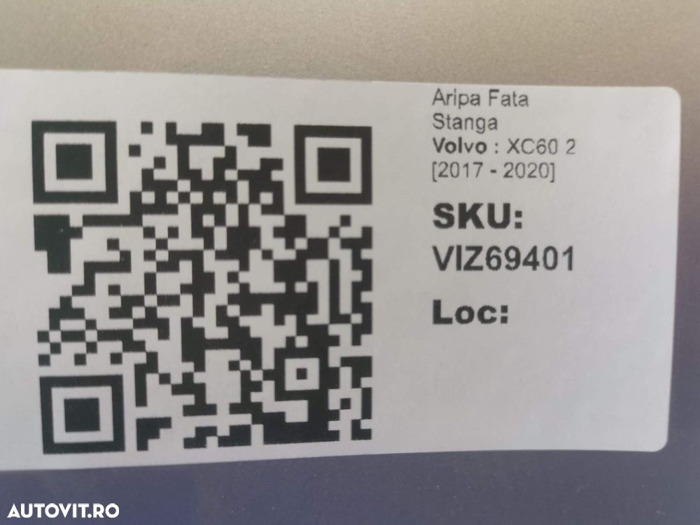 Aripa Fata Stanga Volvo  XC60 2 2017 2018 2019 2020 Hybrid Originala - 8