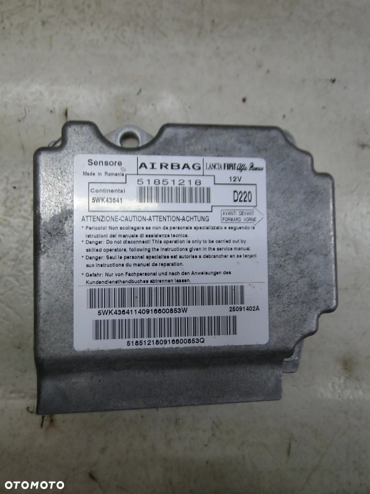 FIAT BRAVO II 2 DESKA KONSOLA PODUSZKI AIRBAG PASY SENSOR KOMPLET ORYGINAŁ EUROPA - 6