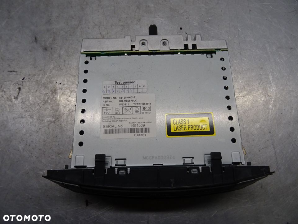 TOYOTA AYGO LIFT HB 3D 08-12 1.0B RADIO RADIOODTWARZACZ 86120-0H010 - 2