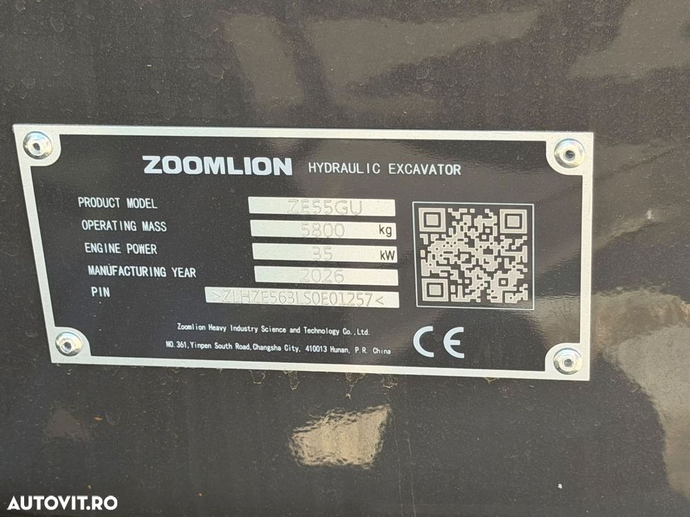 Zoomlion ZE55GU Miniexcavator - 8