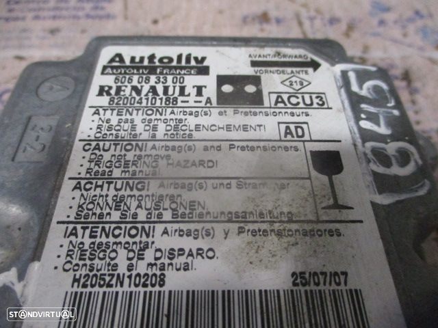 Modulo Airbag 606083300 8200410188A RENAULT KANGOO 1 FASE 2  2007 1.5DCI 70CV 4P BRANCA RENAULT KANGOO 2008 1.5DCI 70CV 3P BRANCO - 4