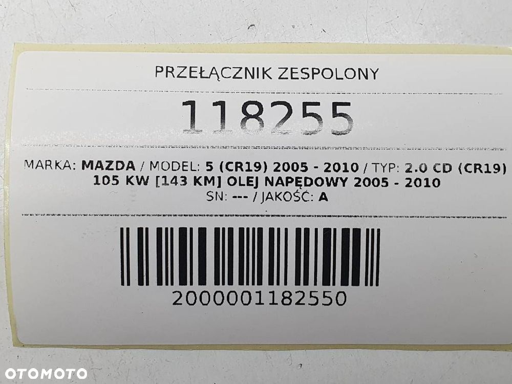 PRZEŁĄCZNIK ZESPOLONY TAŚMA MANETKI MAZDA 5 CR19 CC6817E675 - 8