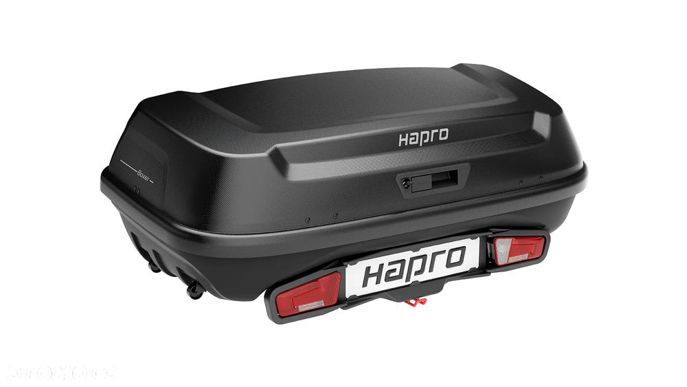 Box na hak Hapro Boxer L 420L + platforma – Hexagon Black - 1