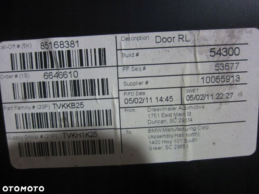 BMW X3 F25 BOCZEK TAPICERKA DRZWI LEWY TYŁ ROTBRAUN ROLETA 51427279927 - 10