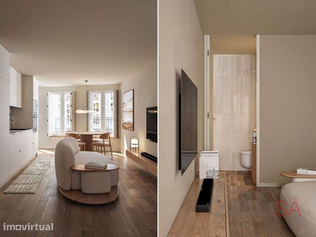 Apartamento T2 duplex com varanda em prédio novo no centro históric... - Grande imagem: 2/25