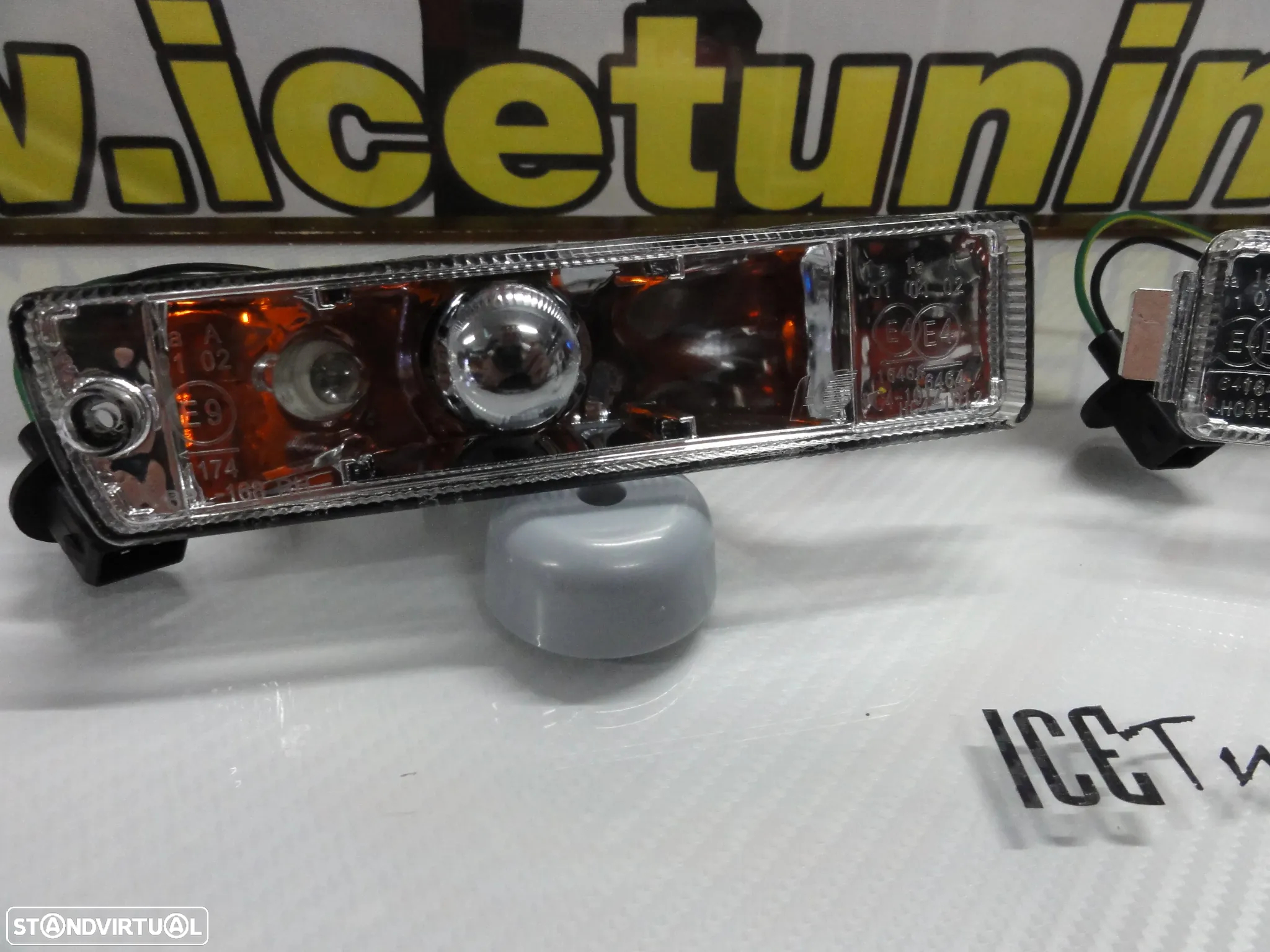 Piscas frontais VW Golf 2, Jetta 2 fundo preto /Smoke ou fundo cristal - 6