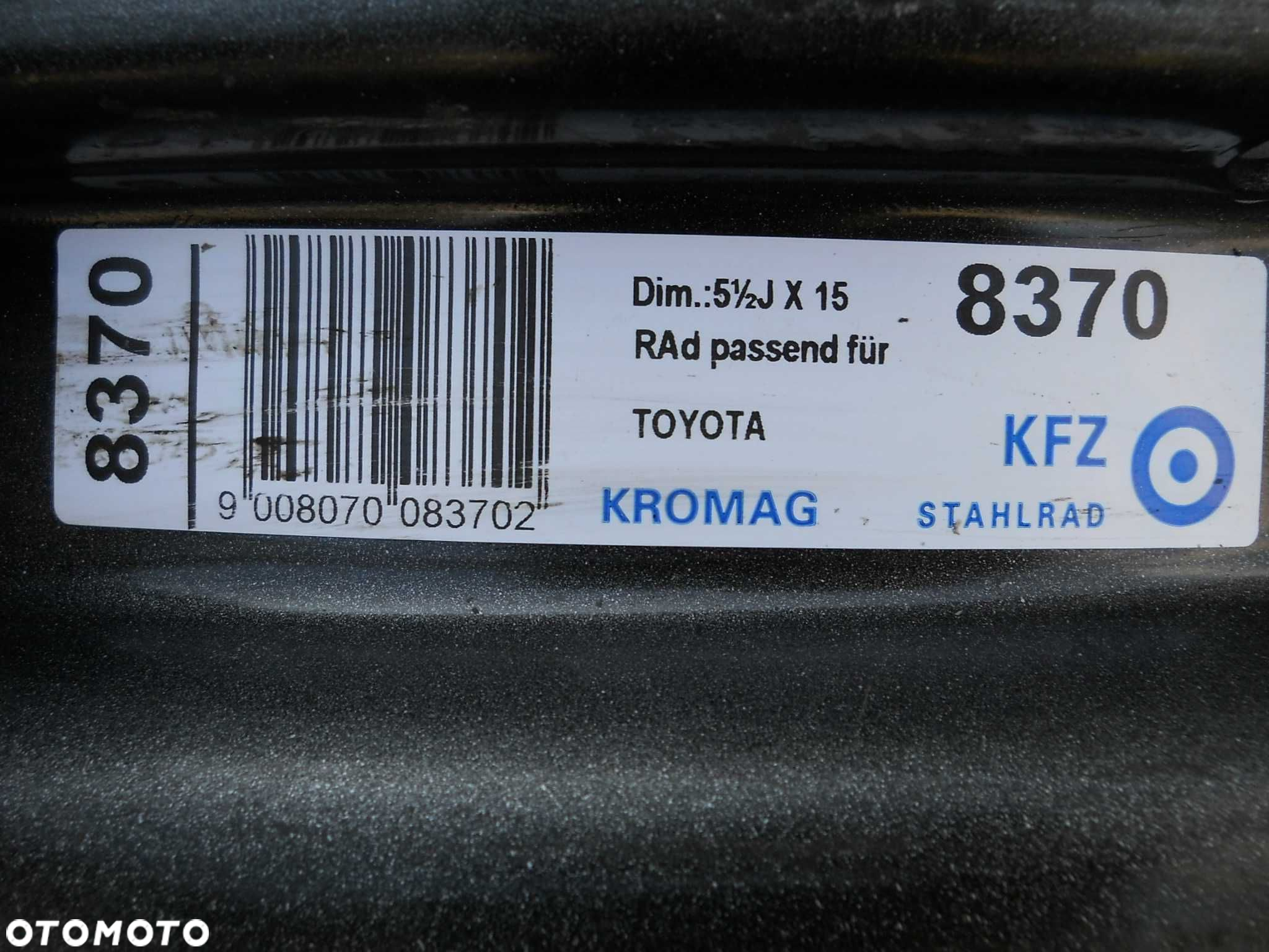 Felgi stal 5,5Jx15 6x139,7 ET29 Toyota Hiace GEN. IV V KFZ 8370 F.Vat - 3