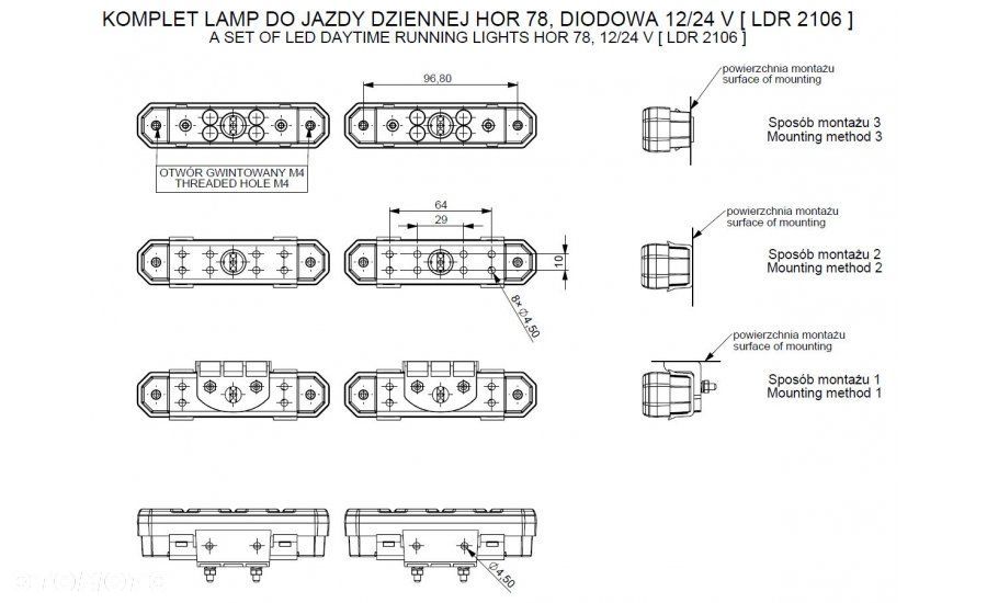 ŚWIATŁA LAMPY DZIENNEj 12 24V 12W POLSKA Jakość - 7
