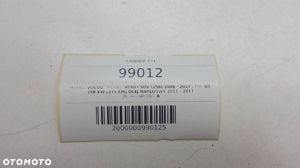 KANAPA TYŁ VOLVO XC60 I 2015 EUROPA SKÓRA - 10