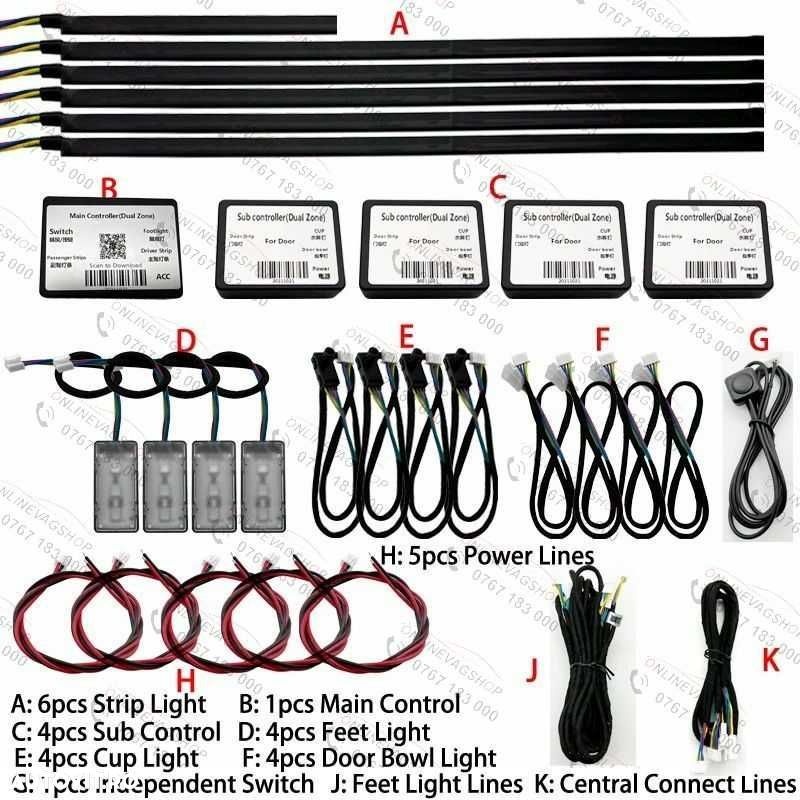 Lumini ambientale 18 in 1 Acrilice Led RGB cu aplicatie telefon - 2