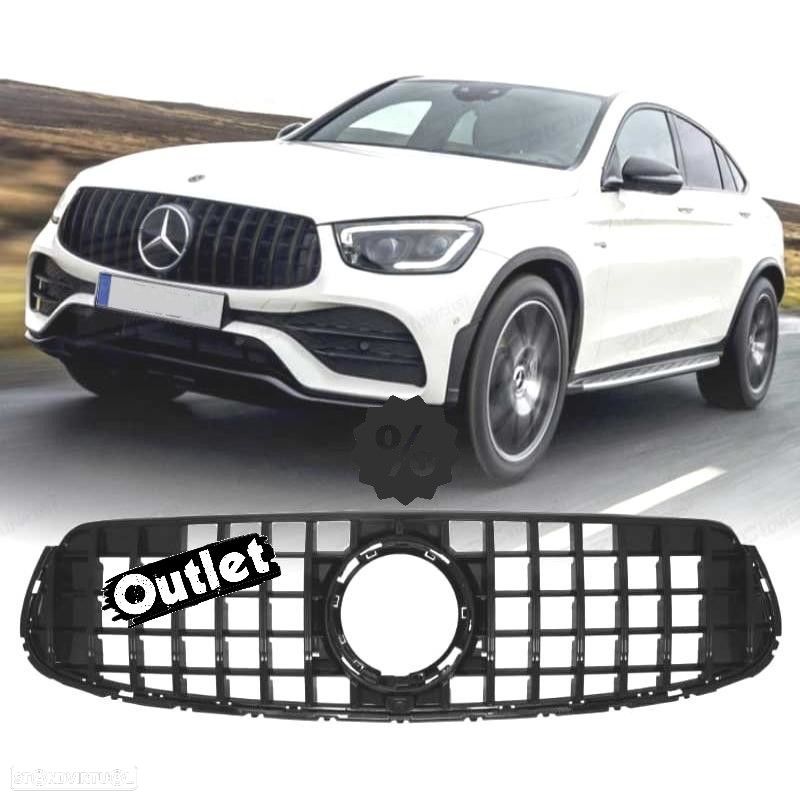 C011540C1 GRELHA FRONTAL PARA MERCEDES GLC X253 C253 15-19 LOOK AMG GT PRETO - 1
