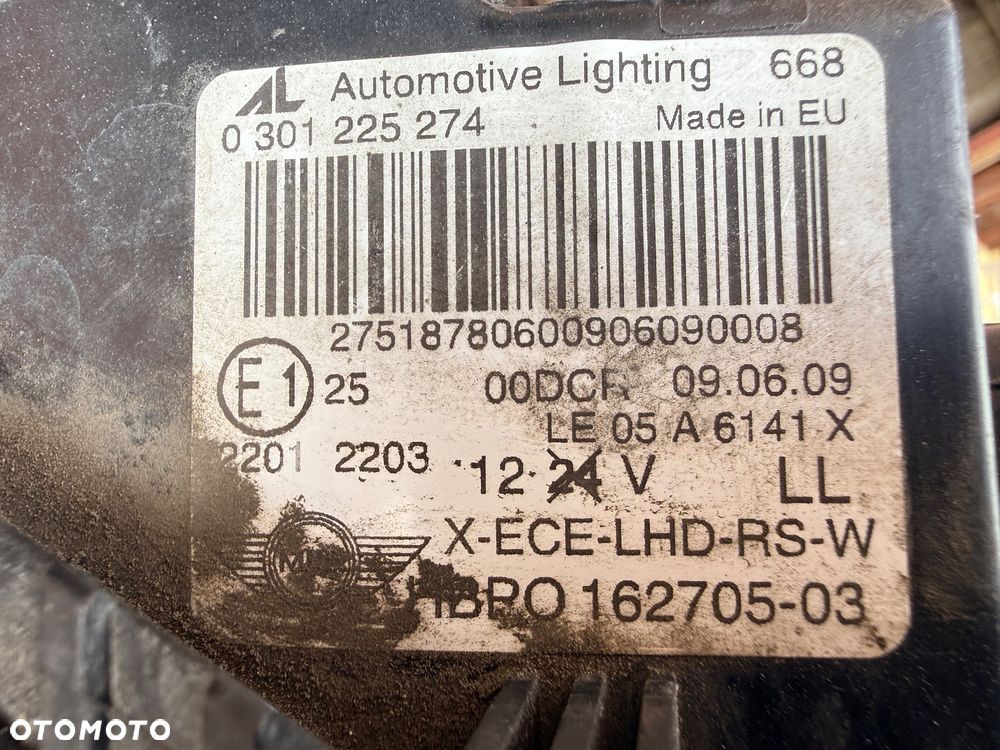 Lampa przednia MINI COOPER ONE XENON KOMPLET R56 R55 R57 R58 KOMPLET EUROPA - 8
