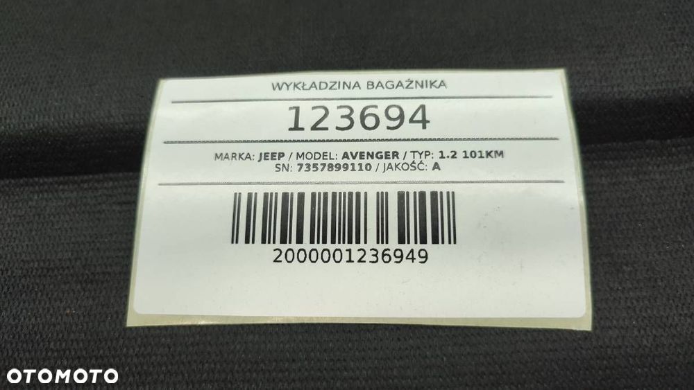 WYKŁADZINA DYWAN PODŁOGA BAGAŻNIKA 7357899110 JEEP AVENGER - 4