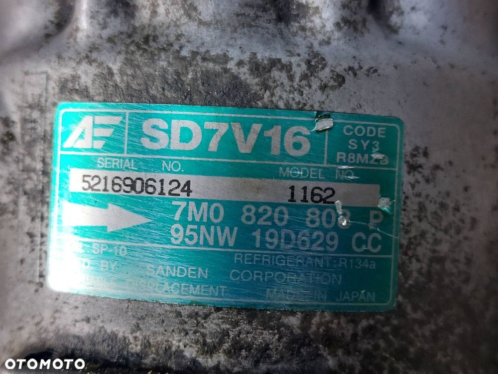 SPRĘŻARKA KOMPRESOR KLIMATYZACJI SHARAN MK1 1.9 TDI 7M0820803P - 2