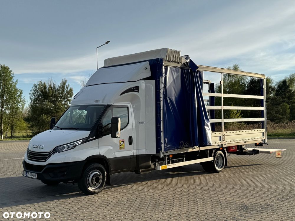 Iveco Daily 2023r Hi-Matic‼️72C18‼️Winda Dhollandia 1000KG // Plandeka 15 Palet 2x Firanka + dach zsuwany + regulacja wysokości ‼️Spanie z tyłu WEJKAMA Wysokość rampowa Full LED Tempomat Salon Polska DMC7200KG Faktura Vat 23% TwinCab - 39