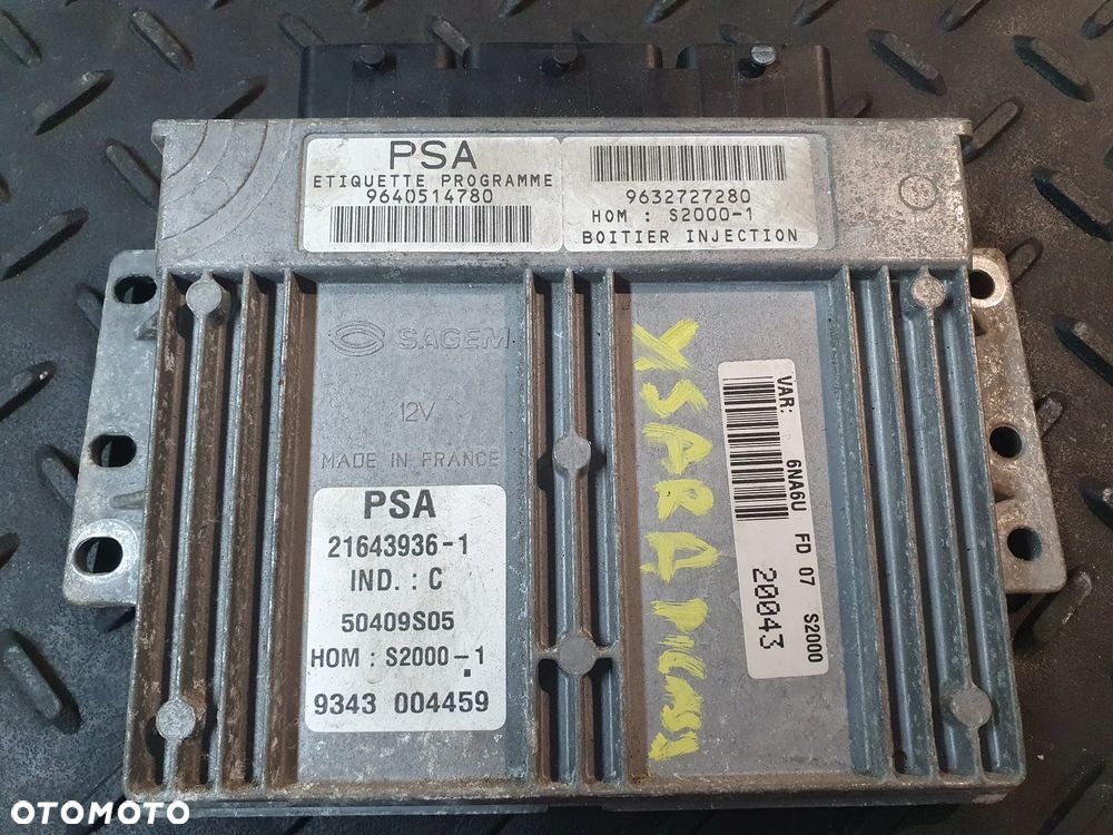 CITROEN XSARA PICASSO STEROWNIK SILNIKA 1,8 16V 9640514780  9632727280 - 1