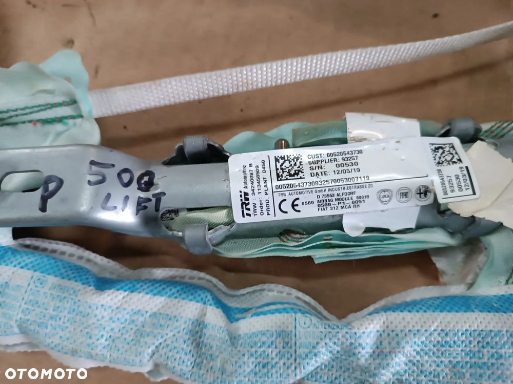 KURTYNA PRAWA PODUSZKA AIRBAG FIAT 500 LIFT - 2