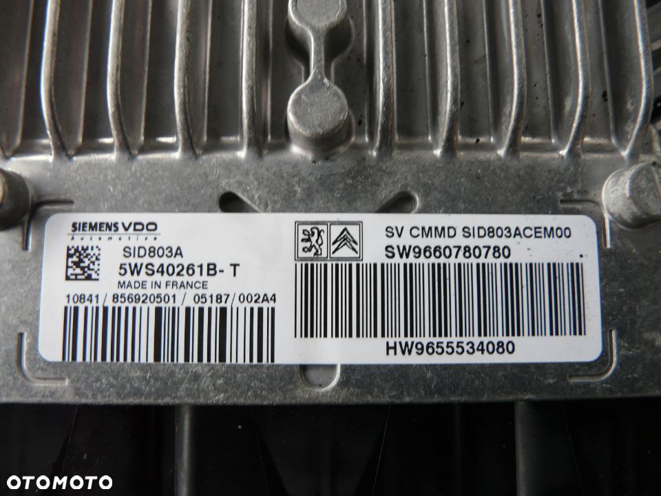 Komputer silnika 5ws40261b-t 9660780780 Peugeot 407 2.0 HDI - 2