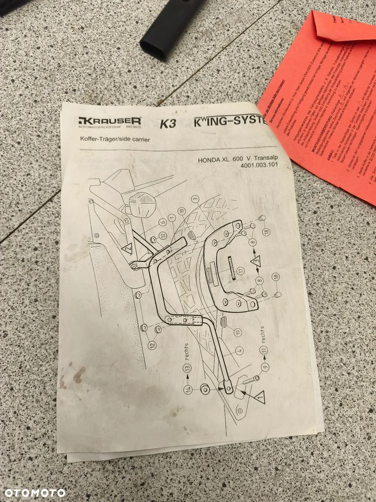 Stelaż kufrów bocznych Krauser K3 Honda XL 600 XL600 Transalp 600 XRV 750 XRF750 Africa Twin 750 - 11