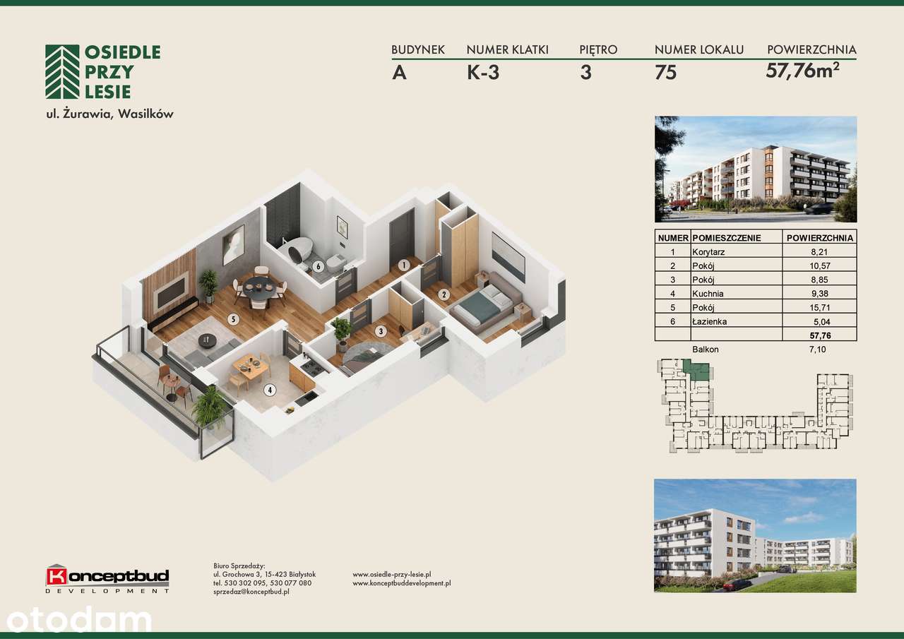 Osiedle przy Lesie | Bud. A | M. nr 75 | 57,76 m2