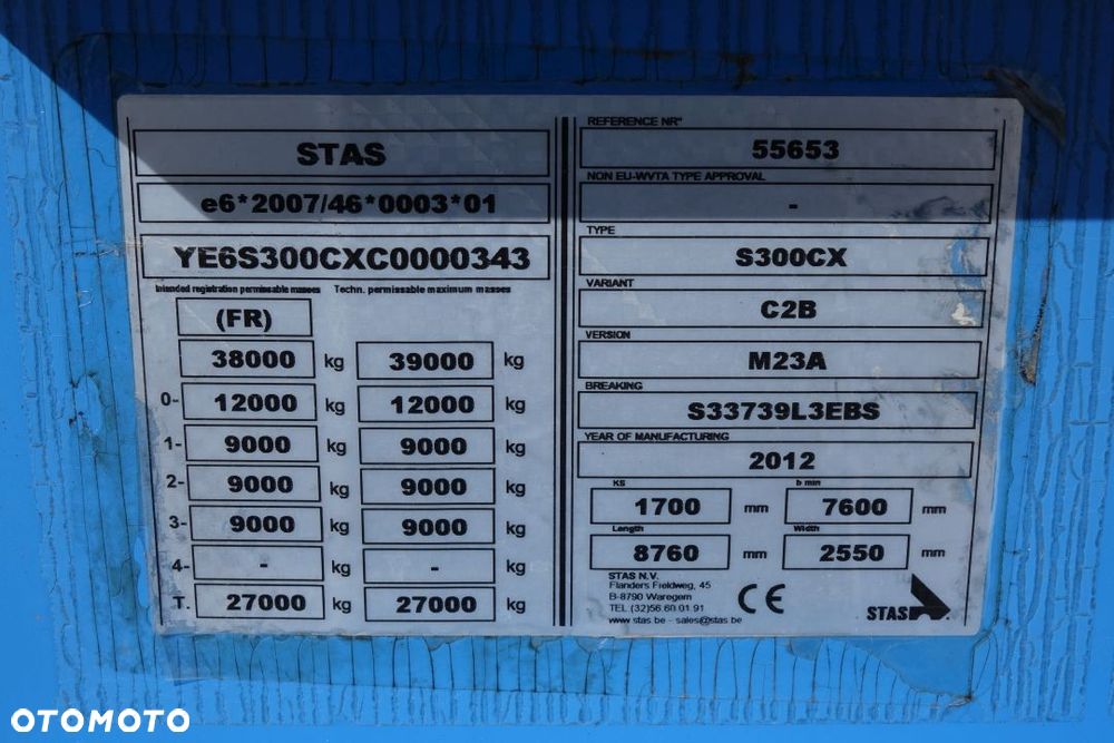 Stas WYWROTKA 26,5m3 / ALUMINIOWA /OSIE SAF /OŚ PODNOSZONA / ALUMINIOWE FELGI / SZYBER ZBOŻOWY / PLANDEKA - 35