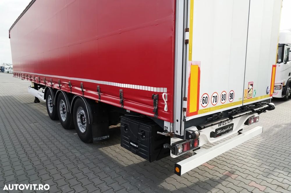 Wielton CORTINĂ STANDARD / REMORCA DIN OȚEL - 9 M / AXĂ CULISANTĂ / SAF / ACOPERIȘ CULISANT - 11