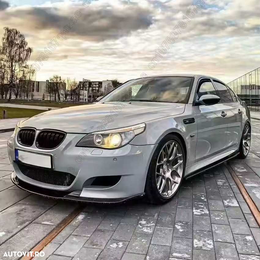 Lip Prelungire Bara Fata M5 BMW E60 E61, Extensie BARA M5 Negru Lucios - 5
