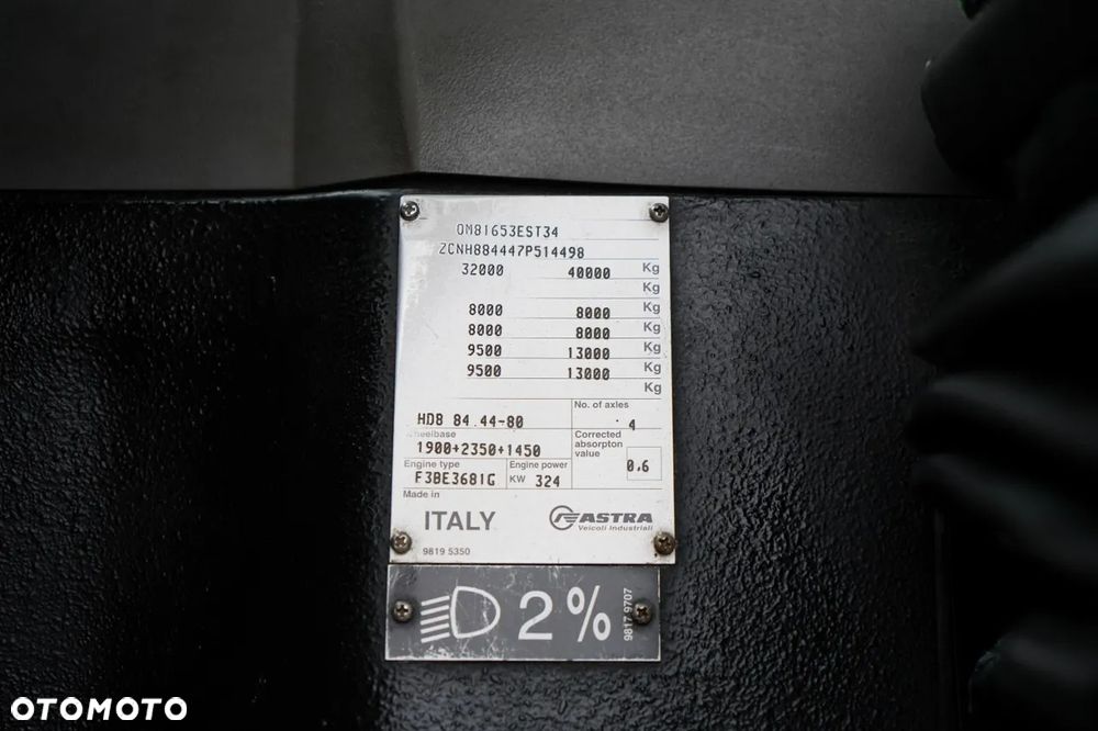 Inny ASTRA VEICOLI 84 44 / POMPOGRUSZKA / 8X4 / BETONIARKA 9 M3 + POMPA CIFA MAGNUM MK 28,4 L / STEROWANIE RADIOWE / NOWE BADANIE UDT - 37