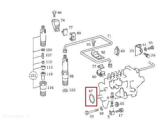 MERCEDES OM601-OM606 OM661 OM662 Oring uszczelka pompy wtryskowej - 2