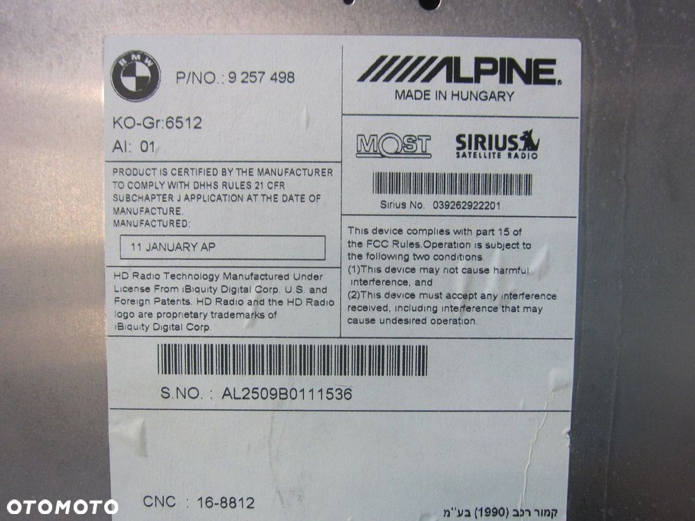 BMW X3 F25 CZYTNIK NAWIGACJI RADIO 65129244139 65129273873 9273873 9244139 - 6