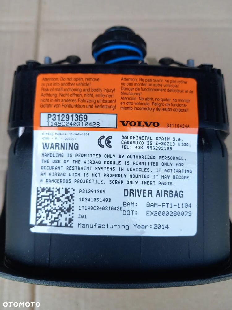 VOLVO V40 II 2 12-16r PODUSZKA AIRBAG KIEROWCY 31291369 - 2