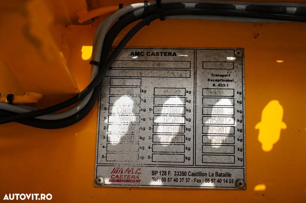 Castera REMORCA AUTO AMC CASTERA / ÎNCĂRCĂTOR JOS / 13,1 M / GAMĂ HIDRAULICĂ / AXĂ DE DIRECȚIE / TROLIU - 31