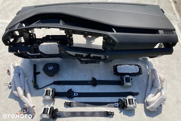 VW CADDY 5 V 2K7 2K8 DESKA KONSOLA KOKPIT PULPIT PÓŁKA PARAPET AIRBAG PASY PAS PODUSZKI POWIETRZNE KIEROWCY PASAŻERA AIR BAG KURTYNA KURTYNY FOTELA W FOTEL PASY PAS
